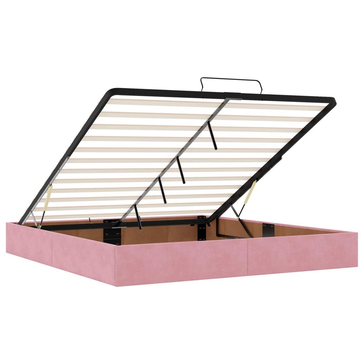 vidaXL Κρεβάτι Ottoman με στρώμα με κεφαλάρι Ροζ 200 x 200 cm Βελούδο