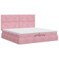 vidaXL Κρεβάτι Ottoman με στρώμα με κεφαλάρι Ροζ 200 x 200 cm Βελούδο