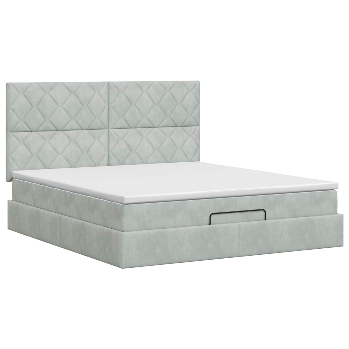 vidaXL Κρεβάτι Ottoman με στρώμα Ανοιχτό γκρι 140 x 200 cm Βελούδο