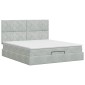 vidaXL Κρεβάτι Ottoman με στρώμα Ανοιχτό γκρι 140 x 200 cm Βελούδο