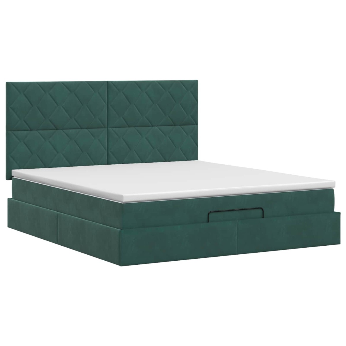 vidaXL Κρεβάτι Ottoman με στρώμα Σκούρο Πράσινο 140 x 200 cm Βελούδο