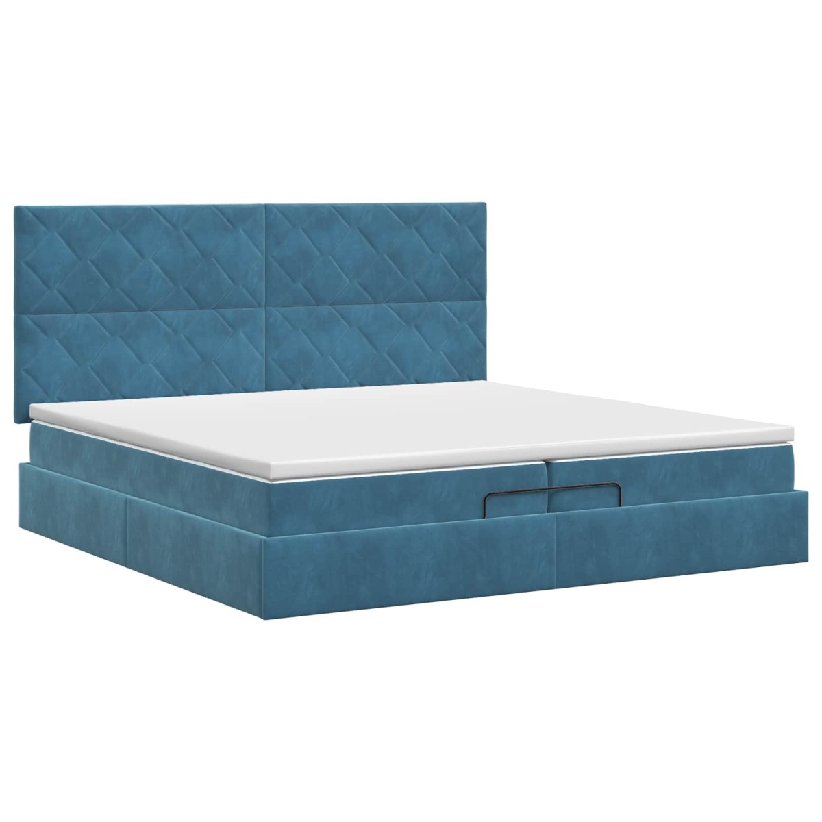 vidaXL Κρεβάτι Ottoman με στρώμα Σκούρο Μπλε 200 x 200 cm Βελούδο