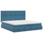 vidaXL Κρεβάτι Ottoman με στρώμα Σκούρο Μπλε 200 x 200 cm Βελούδο