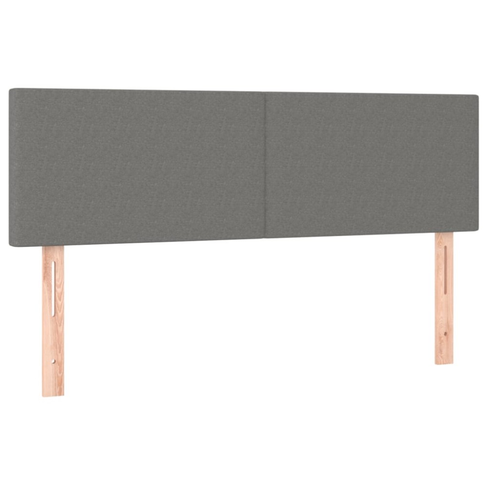 vidaXL Κεφαλάρια Κρεβατιού 2 τεμ. Σκ. Γκρι 72x5x78/88 εκ. Υφασμάτινα