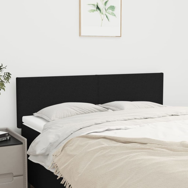 vidaXL Κεφαλάρια Μαύρα 144x5x78/88 εκ. Ύφασμα