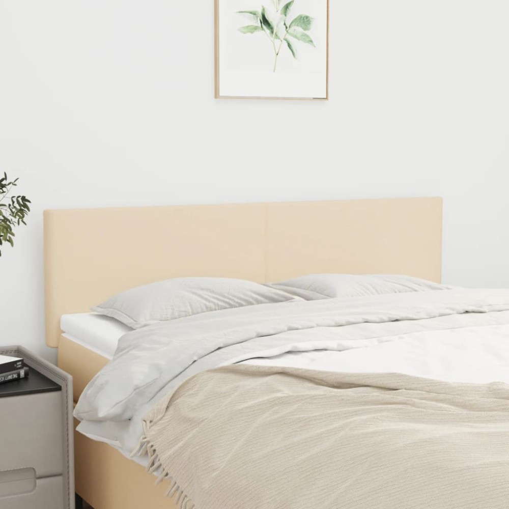 vidaXL Κεφαλάρια Κρεμ Ύφασμα 144x5x78/88 εκ.