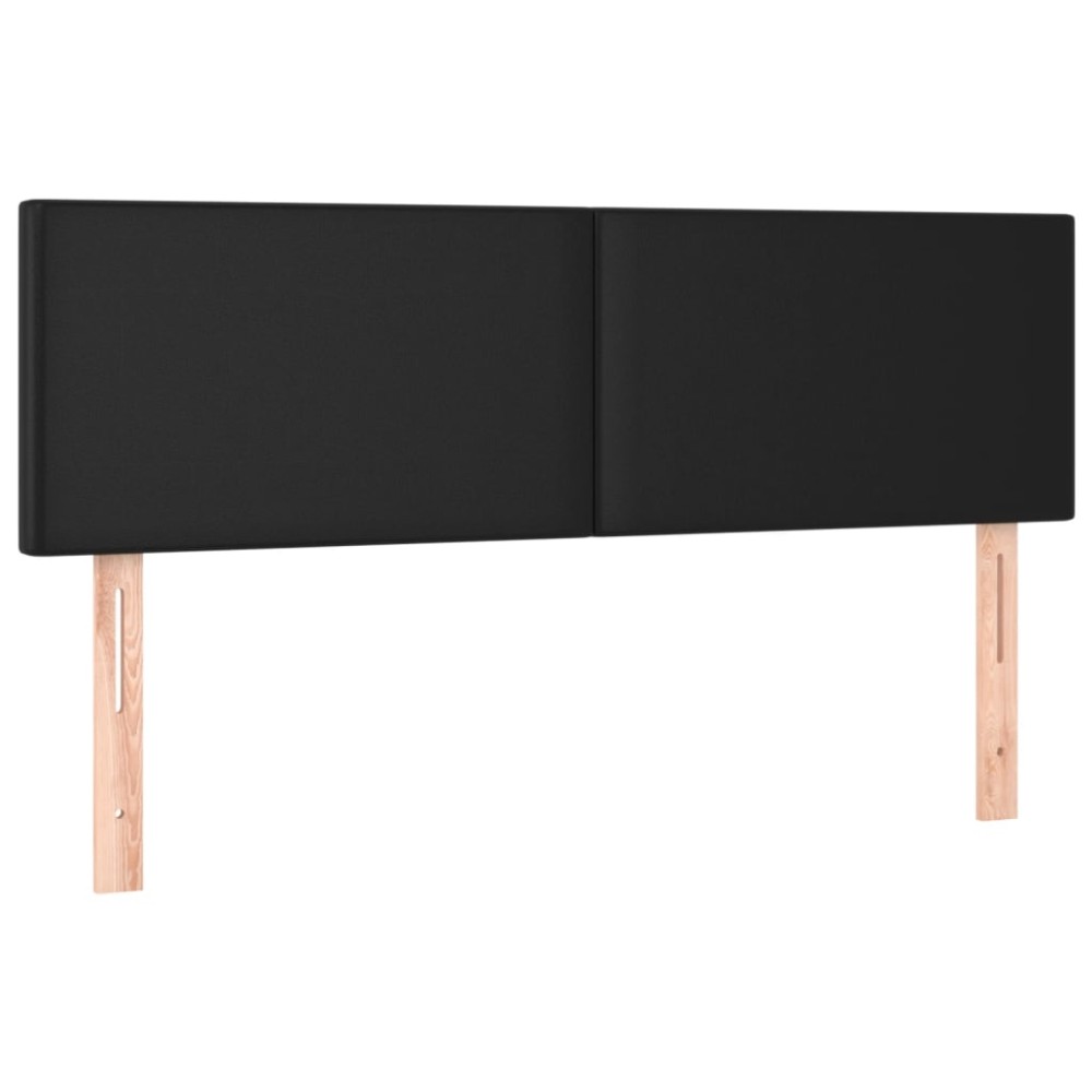 vidaXL Κεφαλάρια Μαύρα 144x5x78/88 εκ. από Συνθετικό Δέρμα