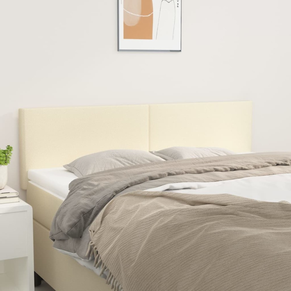 vidaXL Κεφαλάρια Κρεμ 144x5x78/88 εκ. από Συνθετικό Δέρμα