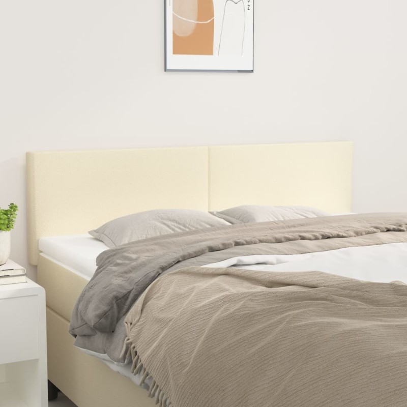 vidaXL Κεφαλάρια Κρεμ 144x5x78/88 εκ. από Συνθετικό Δέρμα