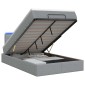 vidaXL Κρεβάτι Ottoman με Στρώμα και LED Ανοιχτό γκρι 120 x 190 cm