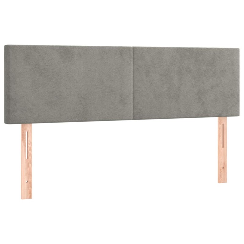 vidaXL Κεφαλάρια Αν. Γκρι Βελούδινα 144x5x78/88 εκ.
