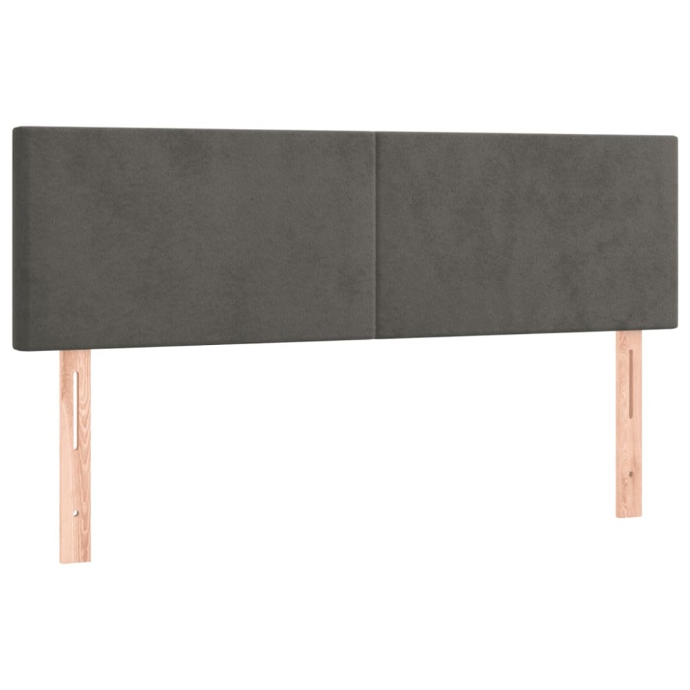 vidaXL Κεφαλάρια Σκ. Γκρι Βελούδινα 144x5x78/88 εκ.