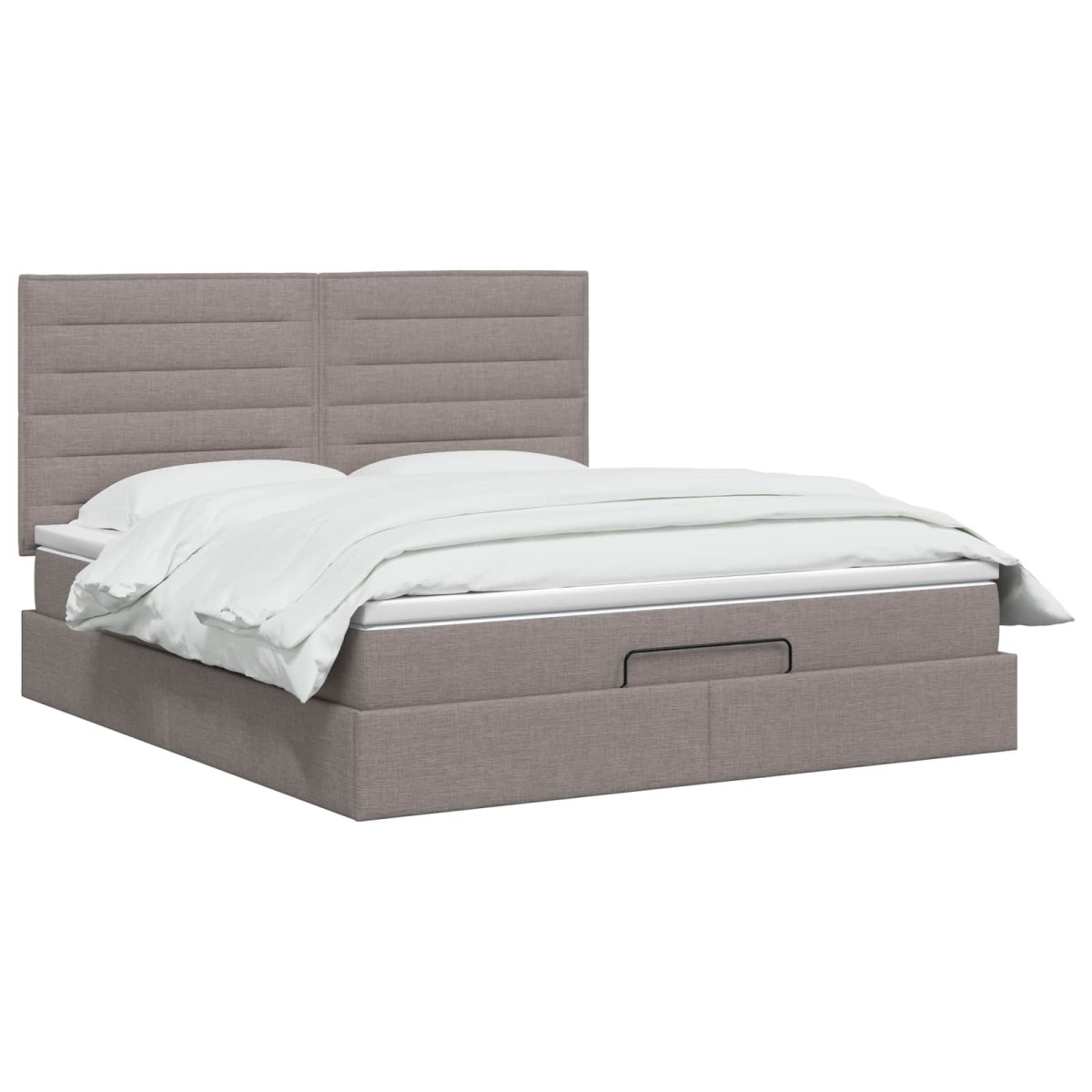 vidaXL Κρεβάτι Ottoman με Στρώμα και LED Taupe 140 x 200 cm Ύφασμα