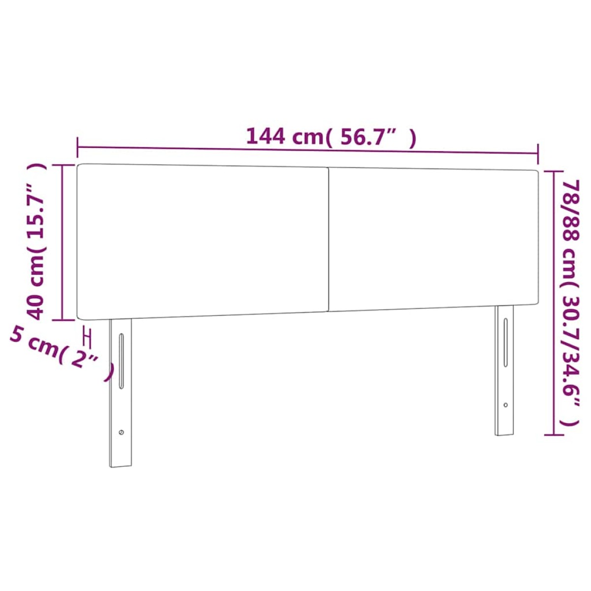 vidaXL Κεφαλάρια Κρεβατιού 2 τεμ. Σκ. Μπλε 72x5x78/88 εκ. Βελούδινα