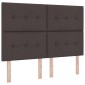 vidaXL Κρεβάτι Ottoman με Στρώμα και LED Σκούρο Καφέ 140 x 200 cm