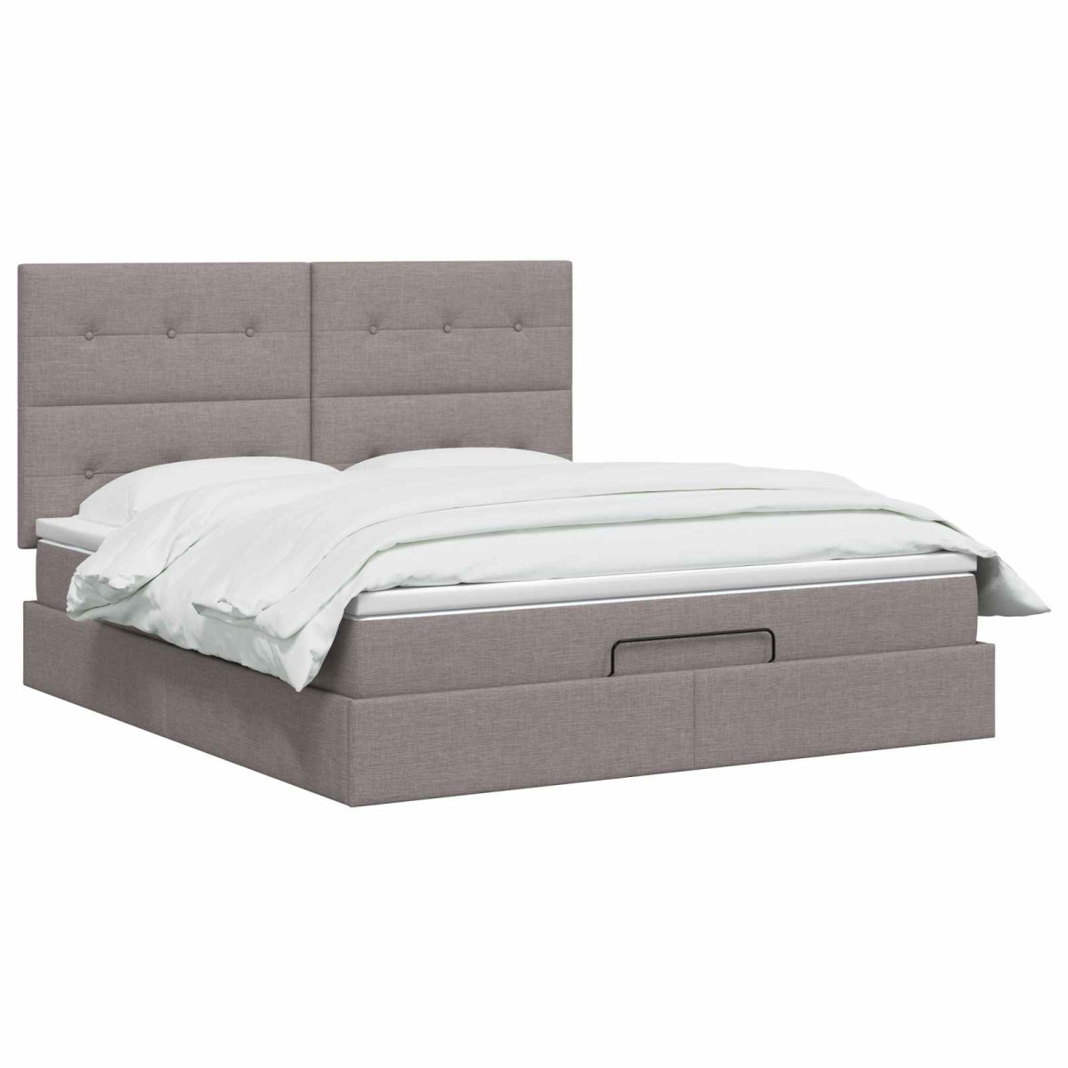 vidaXL Κρεβάτι Ottoman με Στρώμα και LED Taupe 140 x 200 cm Ύφασμα