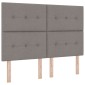 vidaXL Κρεβάτι Ottoman με Στρώμα και LED Taupe 140 x 200 cm Ύφασμα