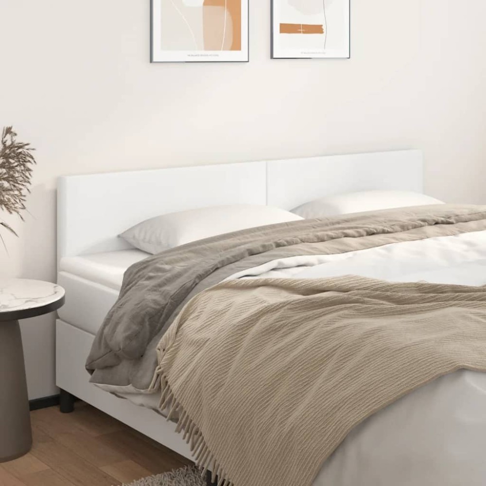 vidaXL Κεφαλάρια Λευκά 160x5x78/88 εκ. από Συνθετικό Δέρμα