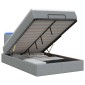 vidaXL Κρεβάτι Ottoman με Στρώμα και LED Ανοιχτό γκρι 120 x 190 cm