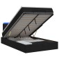 vidaXL Κρεβάτι Ottoman με Στρώμα και LED Μαύρο 120 x 190 cm Ύφασμα