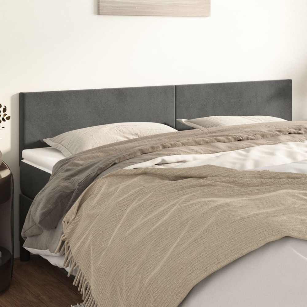 vidaXL Κεφαλάρια Σκ. Γκρι Βελούδινα 160x5x78/88 εκ.