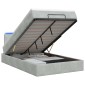 vidaXL Κρεβάτι Ottoman με Στρώμα και LED Ανοιχτό γκρι 120 x 190 cm