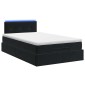 vidaXL Κρεβάτι Ottoman με Στρώμα και LED Μαύρο 120 x 190 cm Βελούδο