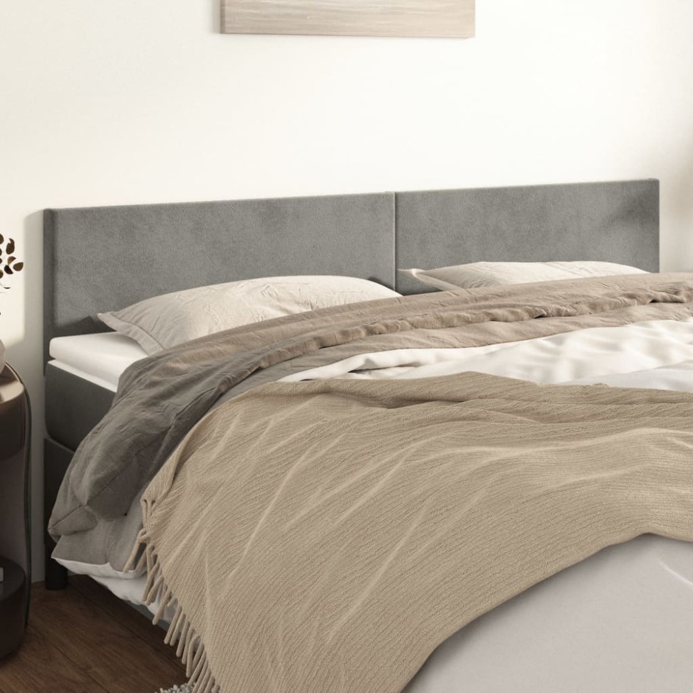 vidaXL Κεφαλάρια Αν. Γκρι Βελούδινα 180x5x78/88 εκ.
