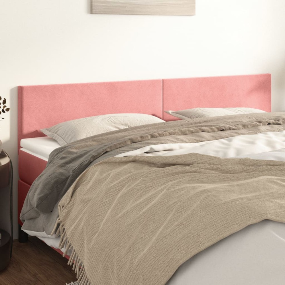vidaXL Κεφαλάρια Ροζ Βελούδινα 180x5x78/88 εκ.