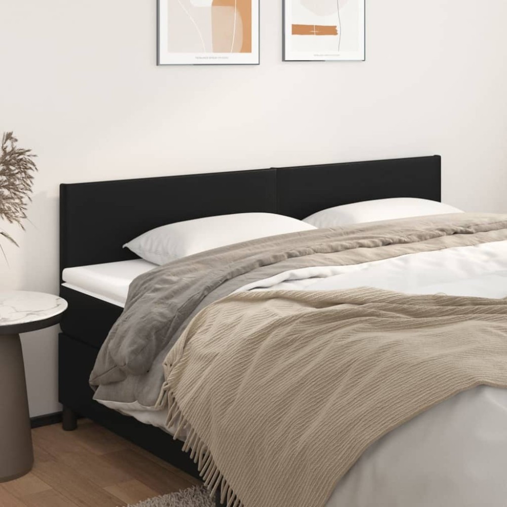 vidaXL Κεφαλάρια Μαύρα 200x5x78/88 εκ. από Συνθετικό Δέρμα