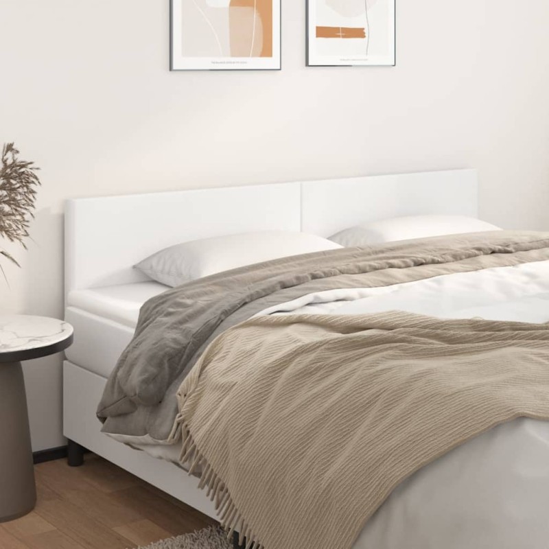 vidaXL Κεφαλάρια Λευκά 200x5x78/88 εκ. από Συνθετικό Δέρμα