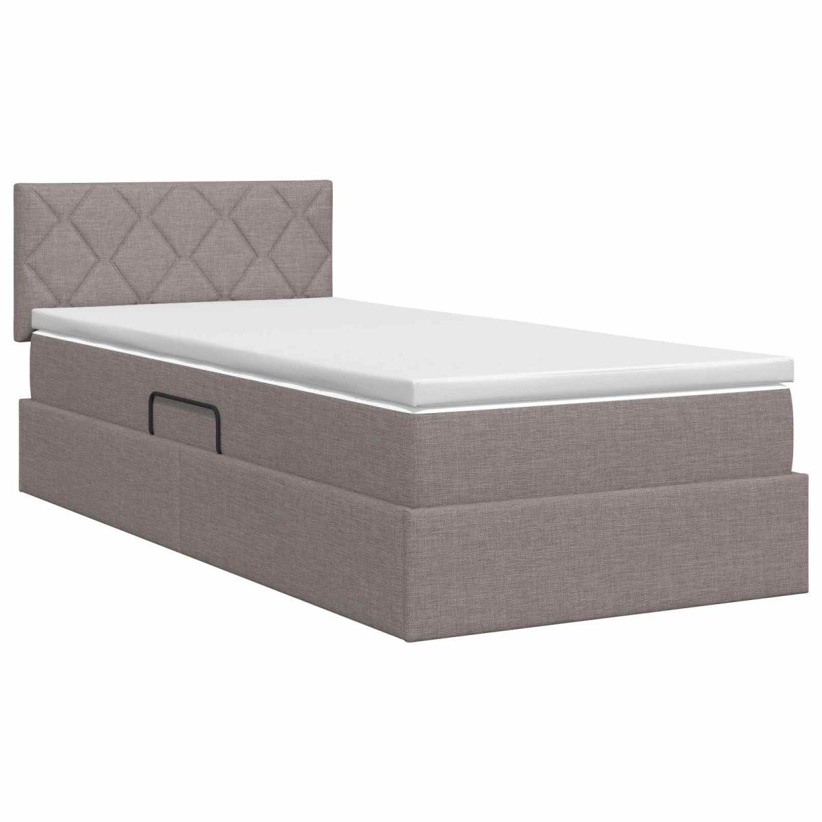 vidaXL Κρεβάτι με αποθηκευτικό χώρο και στρώμα Taupe 90 x 200 cm