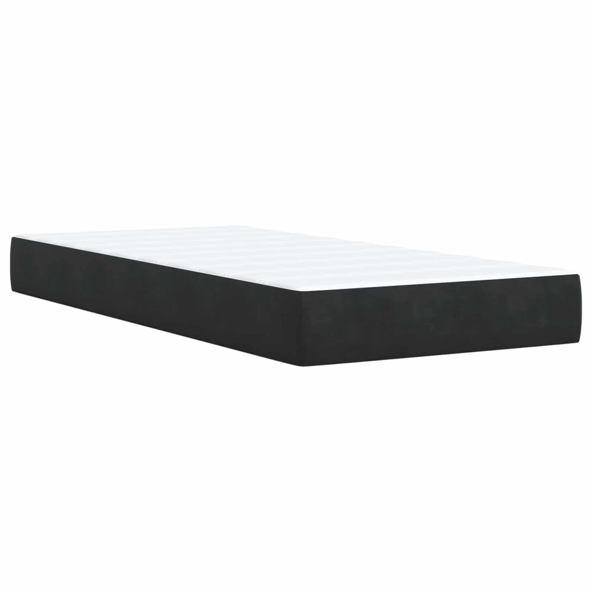 vidaXL Κρεβάτι Αποθήκης με κεφαλάρι Μαύρο 90 x 200 cm Βελούδο