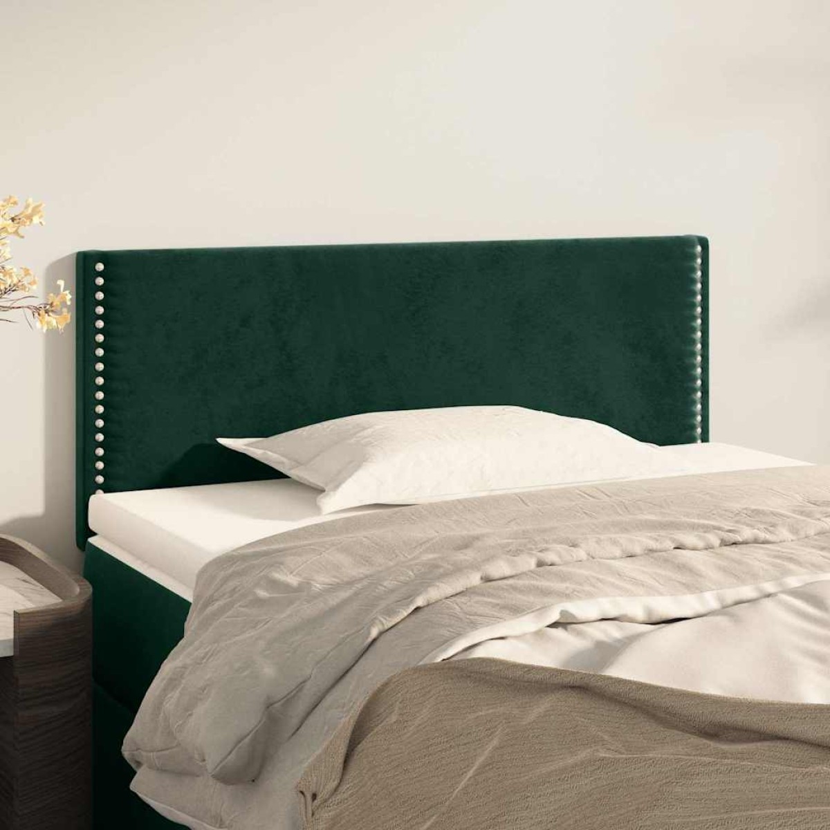 vidaXL Κεφαλάρι Κρεβατιού Σκούρο Πράσινο 80 x 5 x 78/88 εκ. Βελούδινο