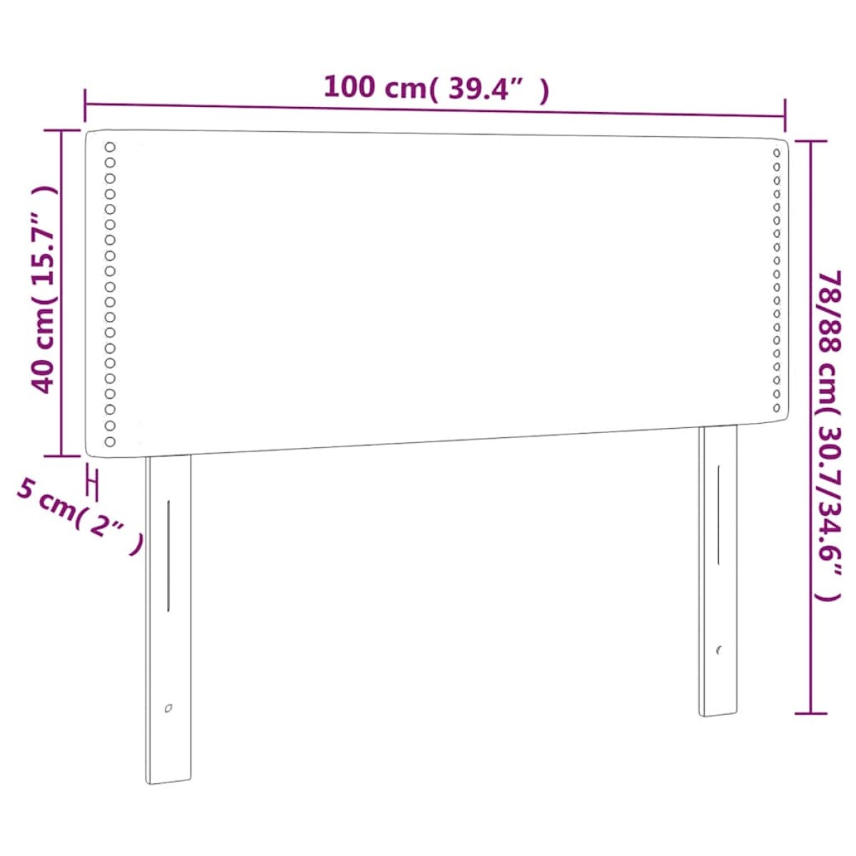 vidaXL Κεφαλάρι Κρεβατιού Σκούρο Μπλε 100x5x78/88 εκ. Βελούδινο