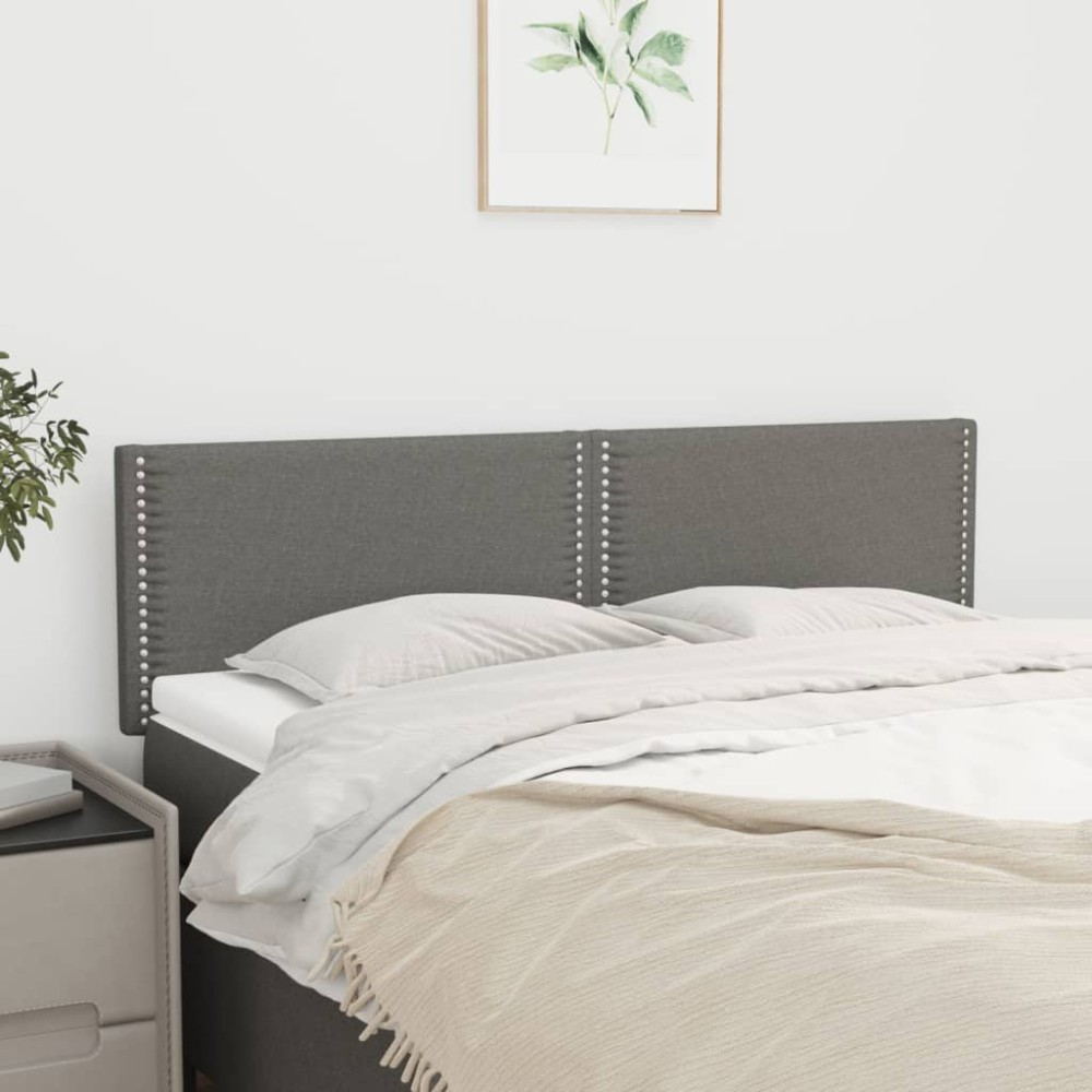 vidaXL Κεφαλάρια Σκ. Γκρι 144x5x78/88 εκ. Ύφασμα