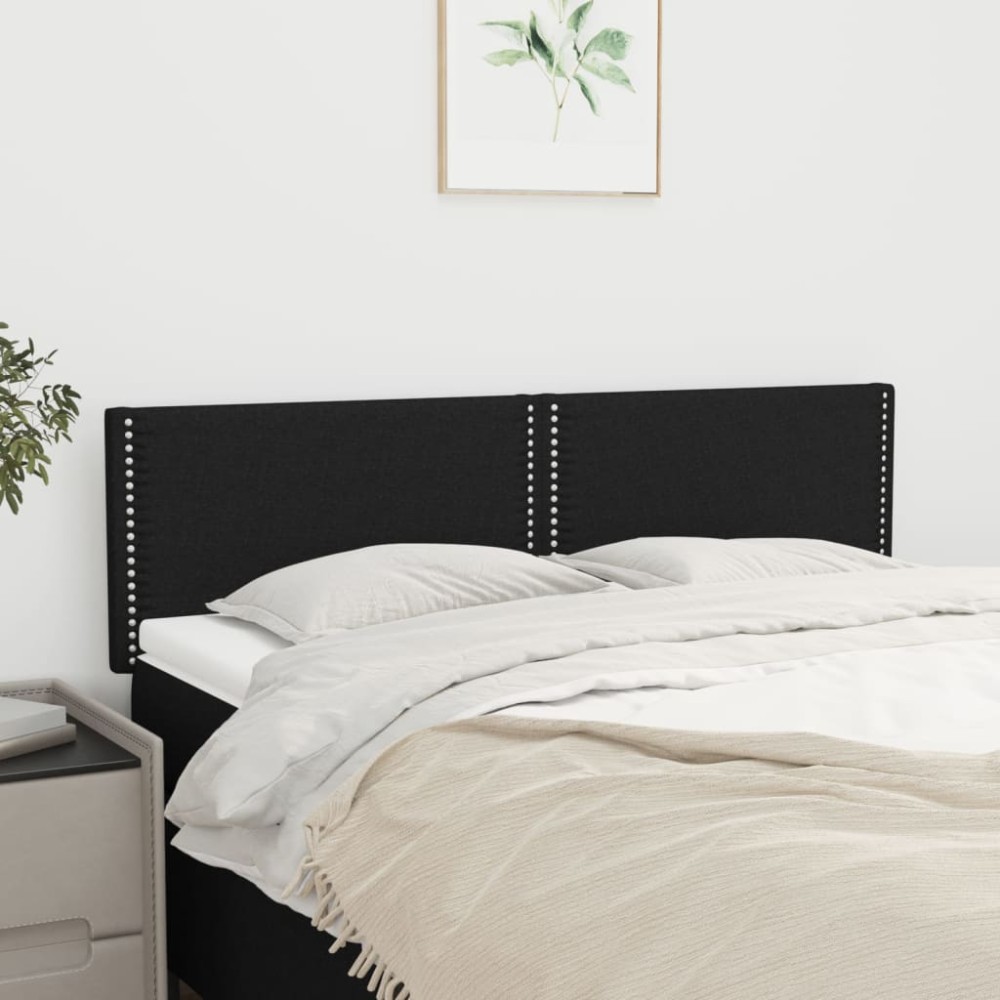 vidaXL Κεφαλάρια Μαύρα 144x5x78/88 εκ. Ύφασμα