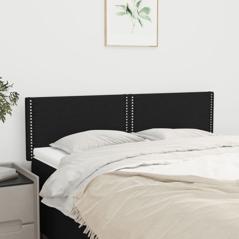 vidaXL Κεφαλάρια Μαύρα 144x5x78/88 εκ. Ύφασμα