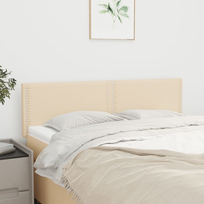 vidaXL Κεφαλάρια Κρεμ Ύφασμα 144x5x78/88 εκ.