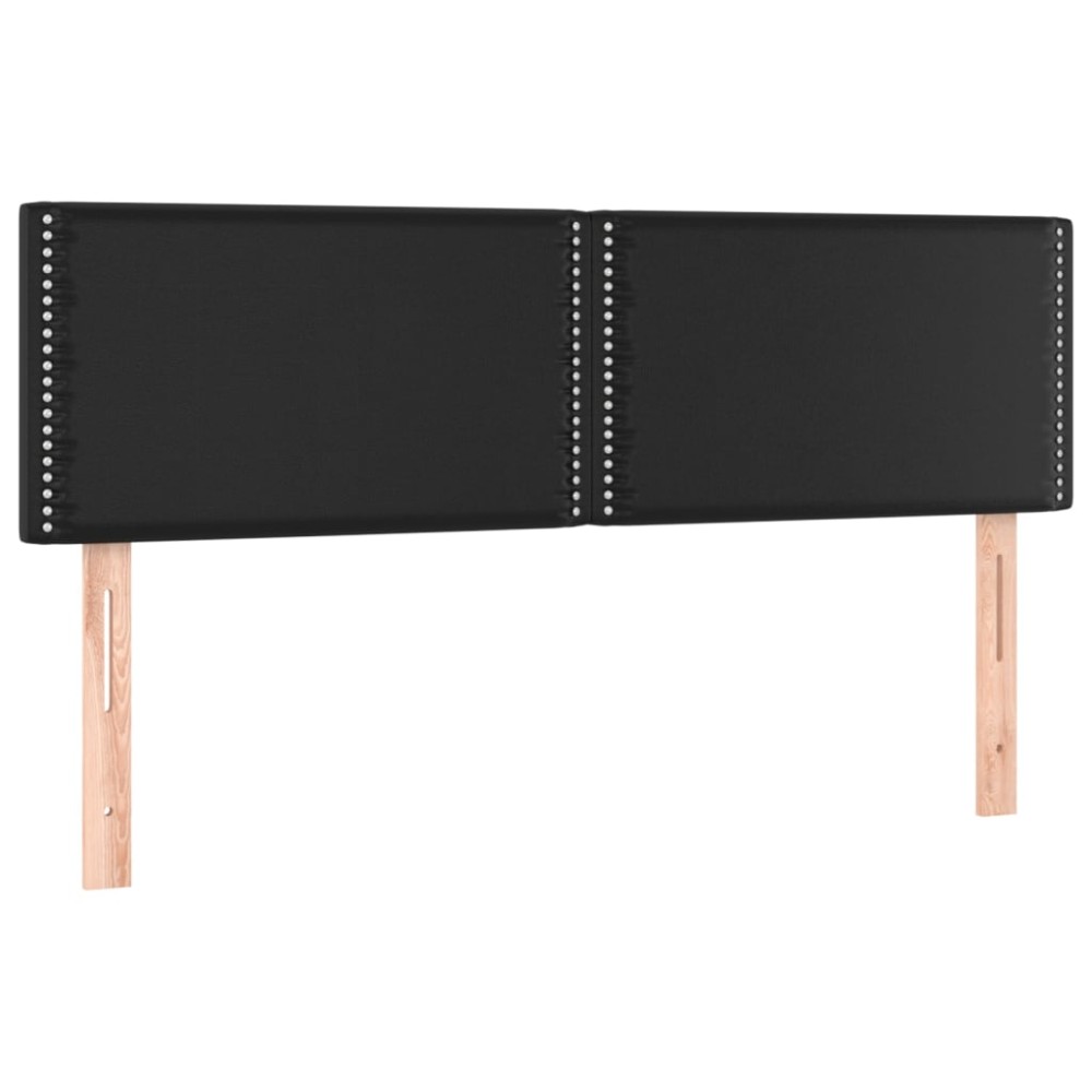 vidaXL Κεφαλάρια Μαύρα 144x5x78/88 εκ. από Συνθετικό Δέρμα