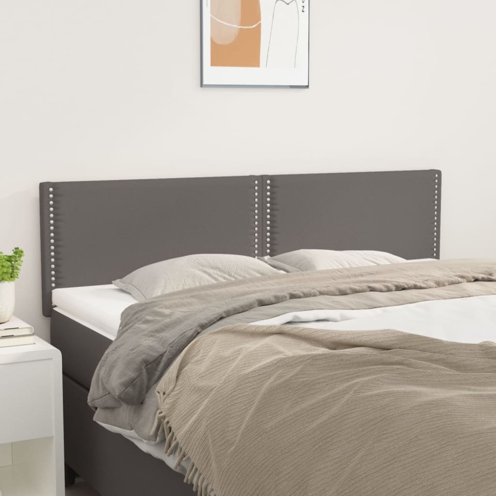 vidaXL Κεφαλάρια Γκρι 144x5x78/88 εκ. από Συνθετικό Δέρμα