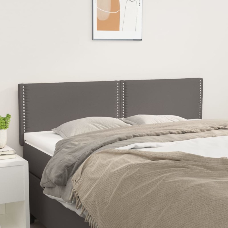 vidaXL Κεφαλάρια Γκρι 144x5x78/88 εκ. από Συνθετικό Δέρμα