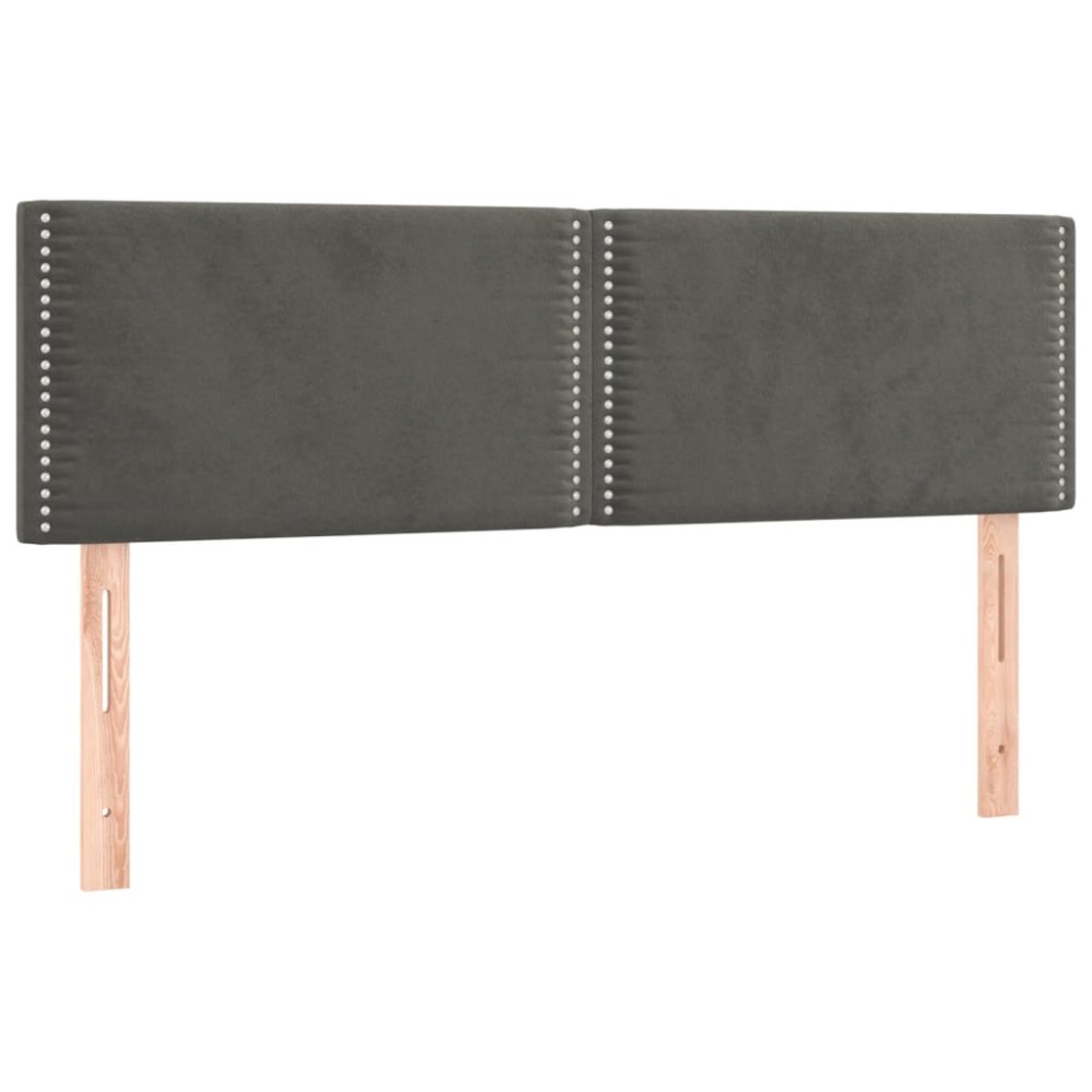 vidaXL Κεφαλάρια Σκ. Γκρι Βελούδινα 144x5x78/88 εκ.