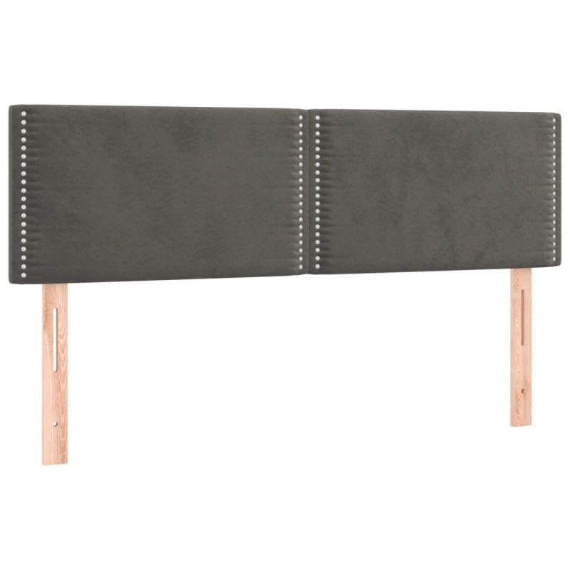 vidaXL Κεφαλάρια Σκ. Γκρι Βελούδινα 144x5x78/88 εκ.