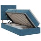 vidaXL Κρεβάτι με αποθηκευτικό χώρο και στρώμα Σκούρο Μπλε 90 x 200 cm