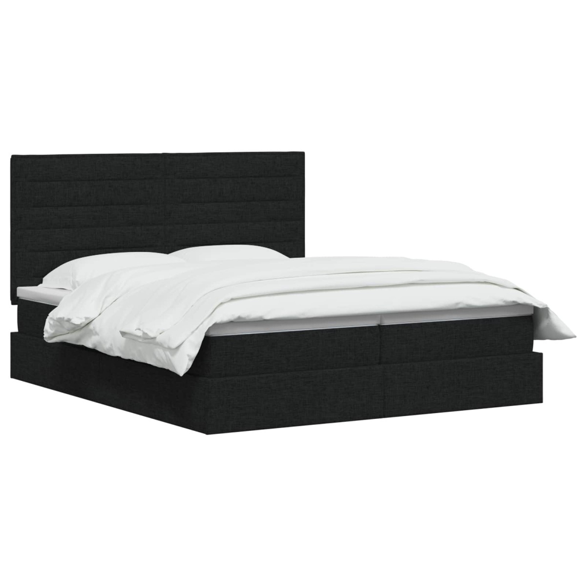 vidaXL Κρεβάτι Αποθήκης με κεφαλάρι Μαύρο 180 x 200 cm Ύφασμα