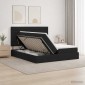 vidaXL Κρεβάτι Αποθήκης με κεφαλάρι Μαύρο 180 x 200 cm Ύφασμα