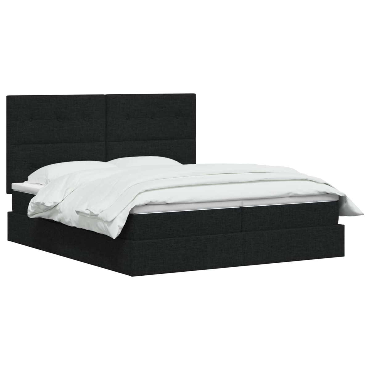 vidaXL Κρεβάτι Αποθήκης με κεφαλάρι Μαύρο 180 x 200 cm Ύφασμα
