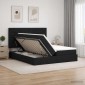 vidaXL Κρεβάτι Αποθήκης με κεφαλάρι Μαύρο 180 x 200 cm Ύφασμα