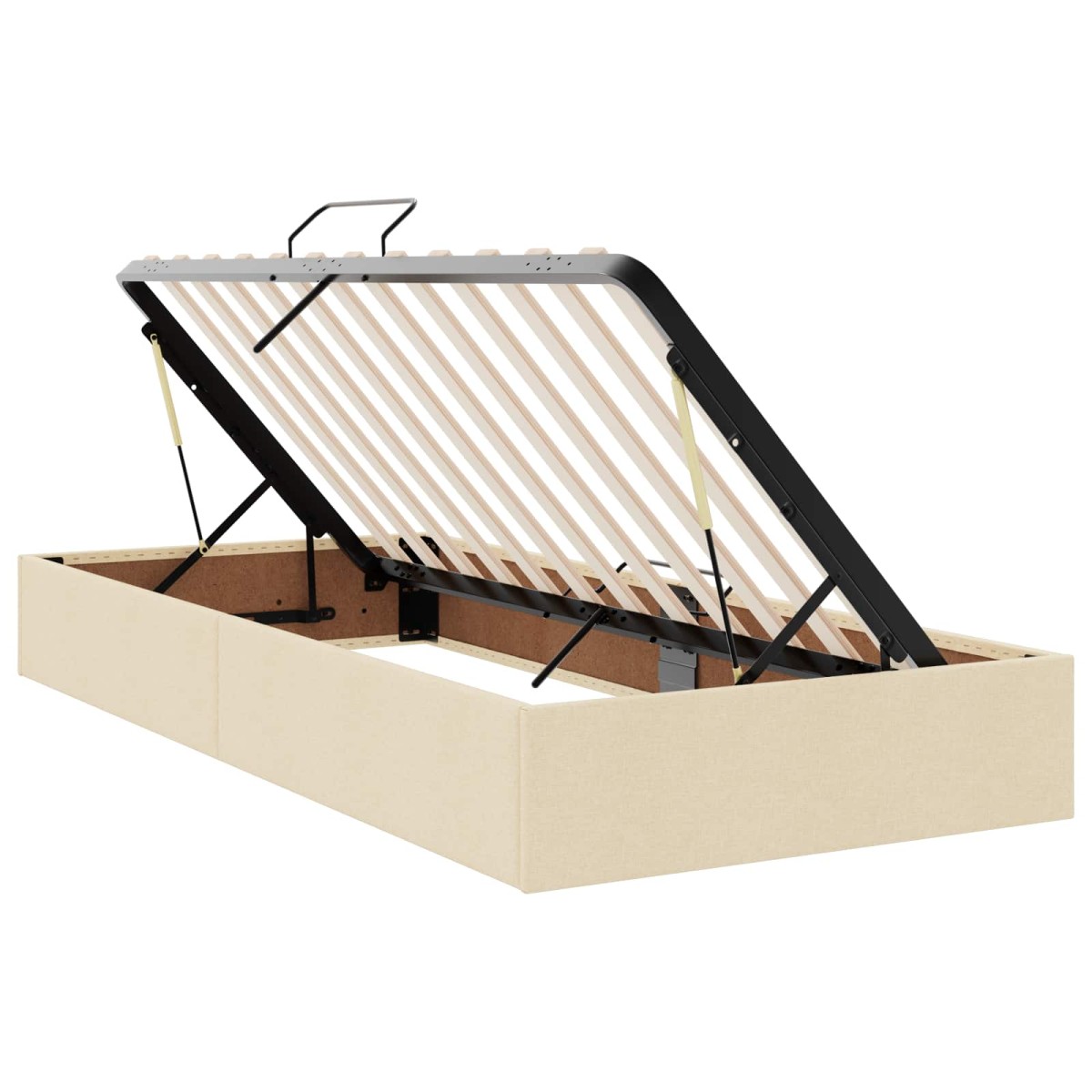 vidaXL Κρεβάτι Αποθήκης με κεφαλάρι Κρεμ 180 x 200 cm Ύφασμα